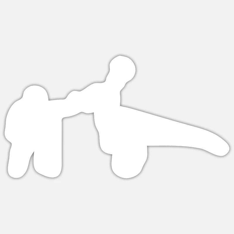 Velociraptor Dinosaurier - Sticker Größe S (10 x 10 cm) - Mattweiß