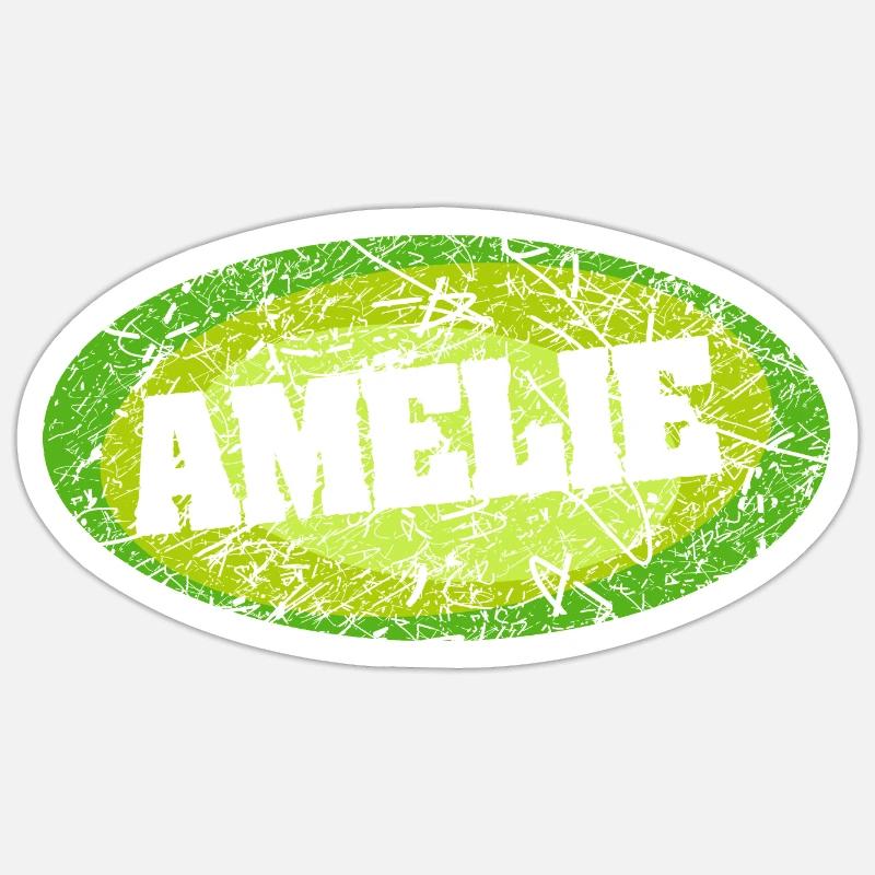 Amélie rétro avec des rayures comme idée cadeau Sticker taille S (10 x 10 cm)