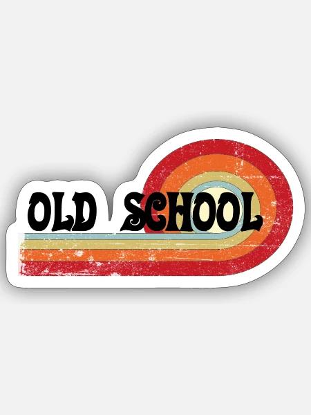 Old School Black - Sticker Größe S (10 x 10 cm) - Mattweiß