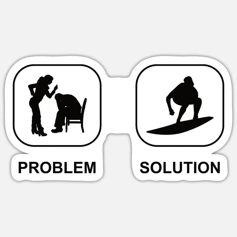 Surfer Surf moniteur surf surf surf - Sticker taille S (10 x 10 cm) - blanc mat