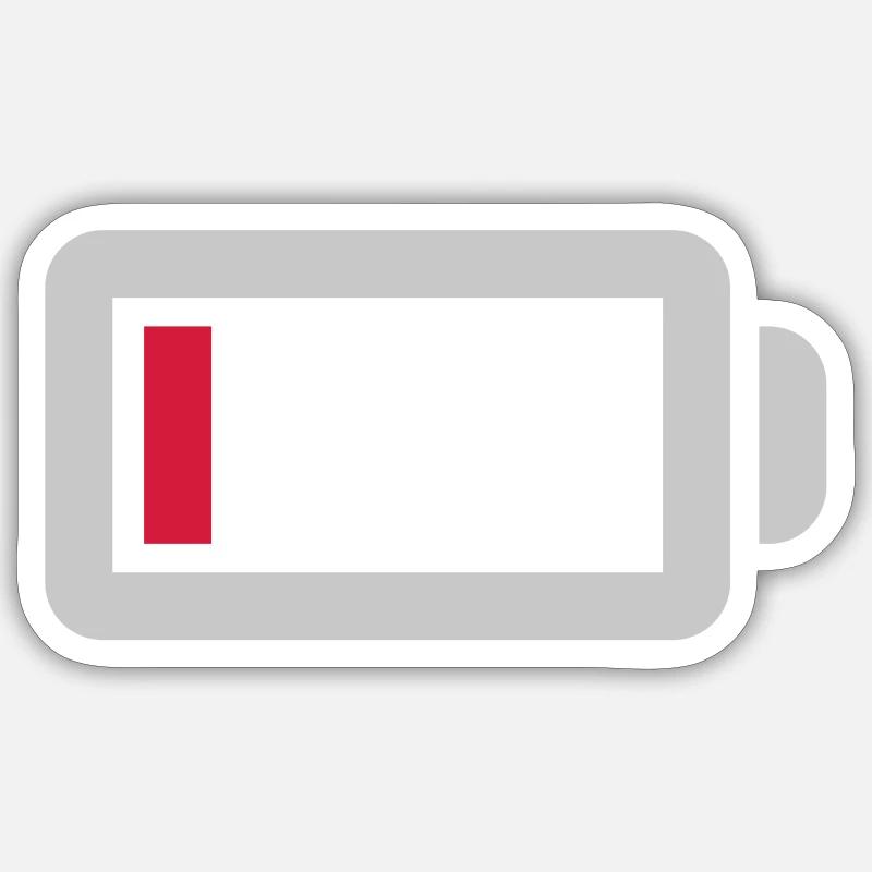 No power battery empty Sticker size S (10 x 10 cm)