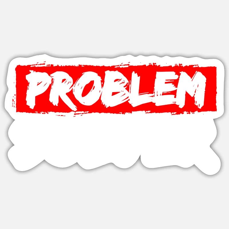 Solution Drôle Pas de problème - Sticker taille S (10 x 10 cm) - blanc mat
