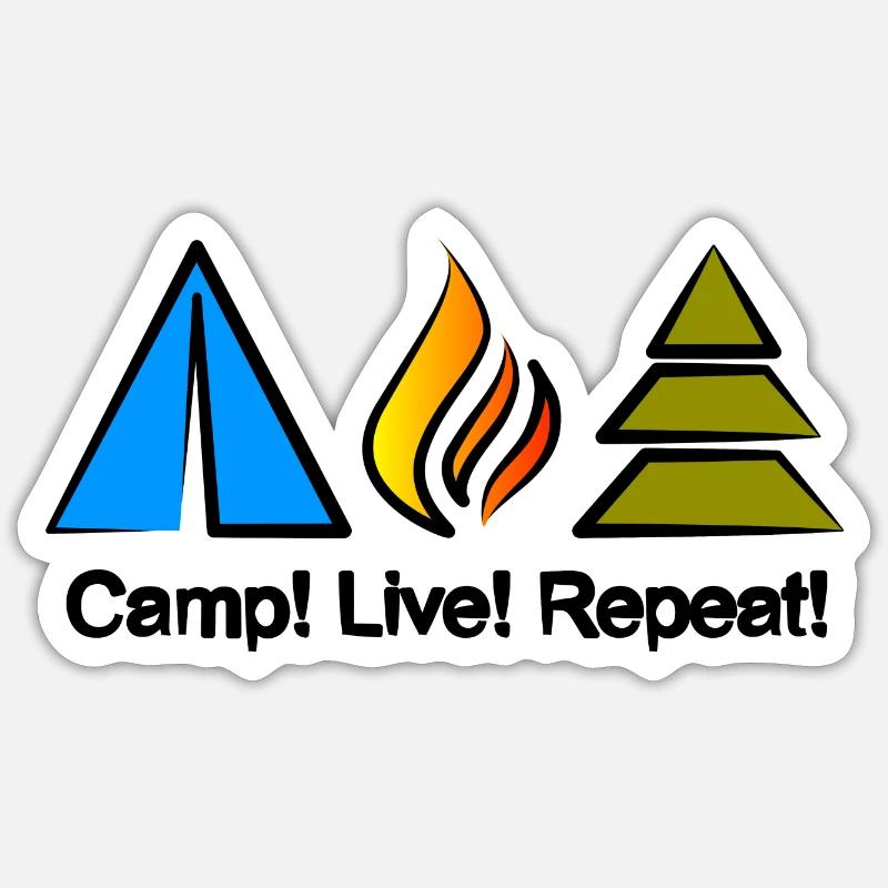 camp live repeat Sticker Größe S (10 x 10 cm)