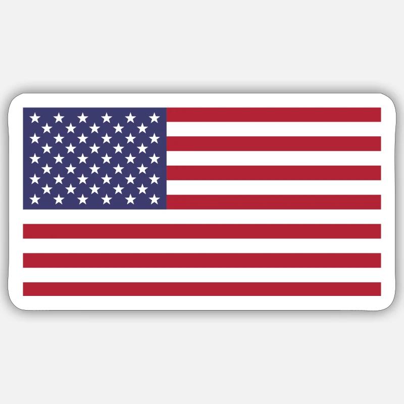 USFlag - Sticker taille S (10 x 10 cm) - blanc mat
