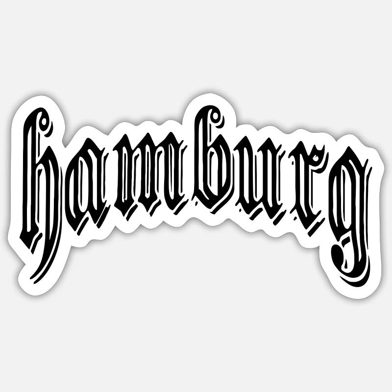 Hambourg H - Sticker taille S (10 x 10 cm) - blanc mat