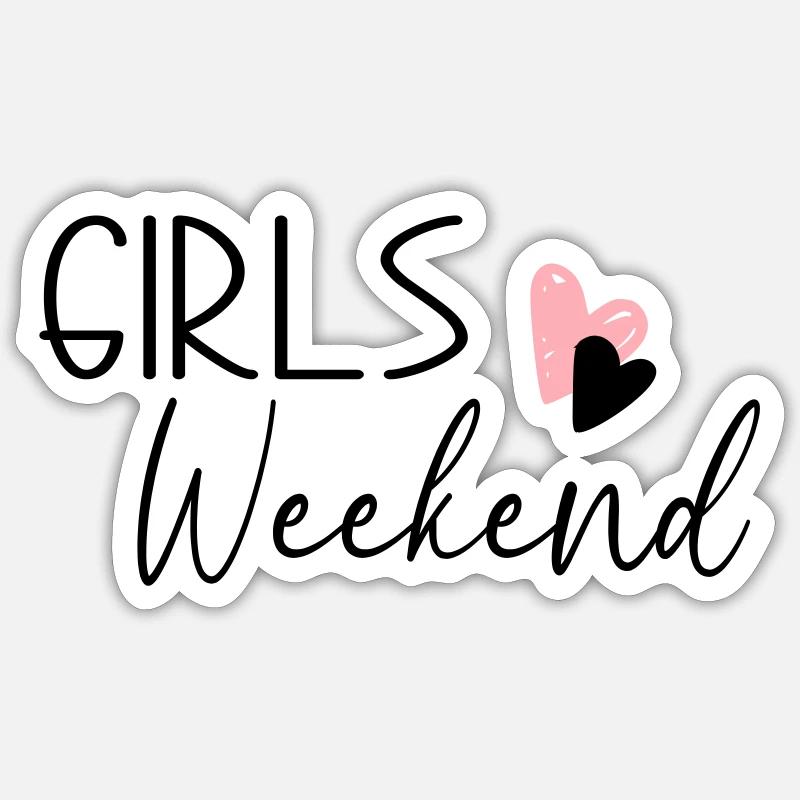 Week-end des filles - Sticker taille S (10 x 10 cm) - blanc mat