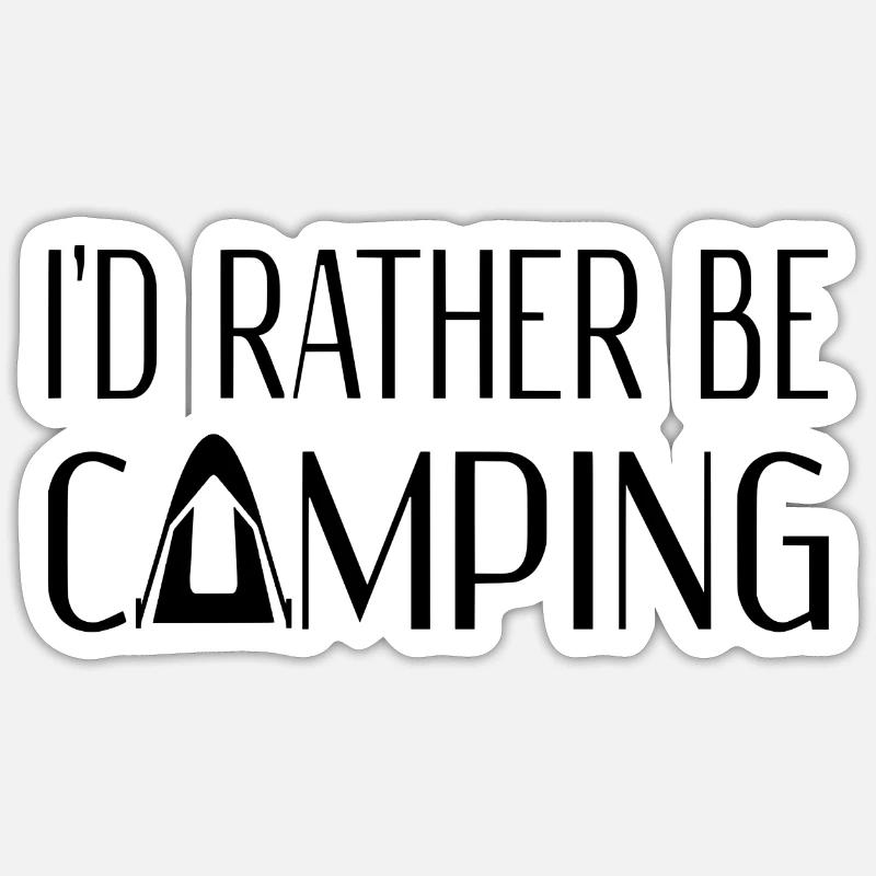 Je préfère camper - Sticker taille S (10 x 10 cm) - blanc mat