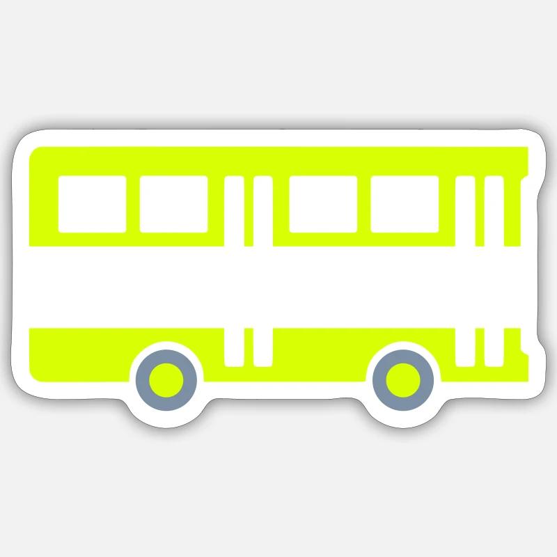Bus driver (two bus halves) - Sticker size S (10 x 10 cm) - white matte