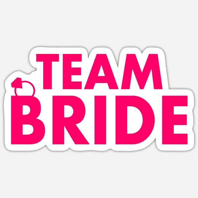 Team bride - Sticker taille S (10 x 10 cm) - blanc mat