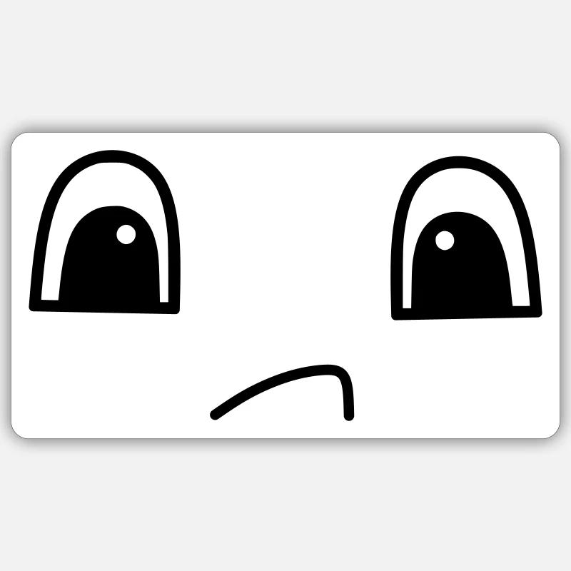 Mignon visage triste - Sticker taille S (10 x 10 cm) - blanc mat