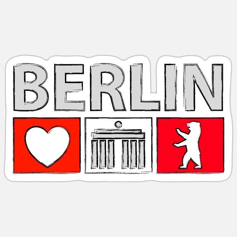 Berlin with heart - Sticker size S (10 x 10 cm) - white matte