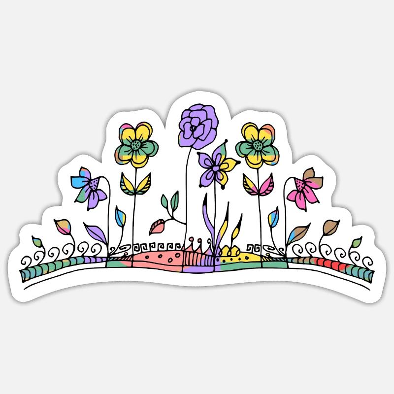 Blumen - Sticker Größe S (10 x 10 cm) - Mattweiß