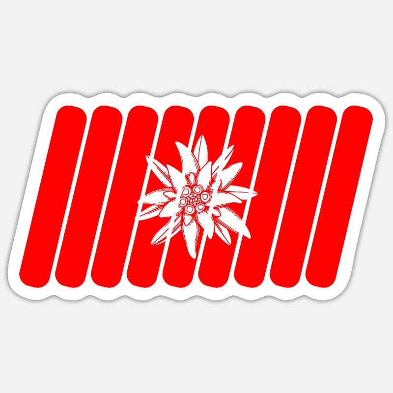 Schweizer Flagge - Sticker Größe S (10 x 10 cm) - Mattweiß