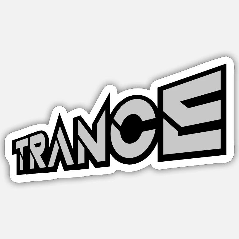 Lettrage Club Trance Techno - Sticker taille S (10 x 10 cm) - blanc mat