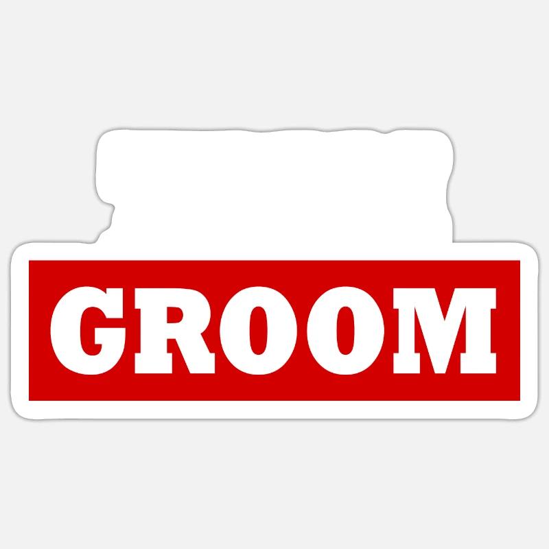 Team groom - Sticker Größe S (10 x 10 cm) - Mattweiß