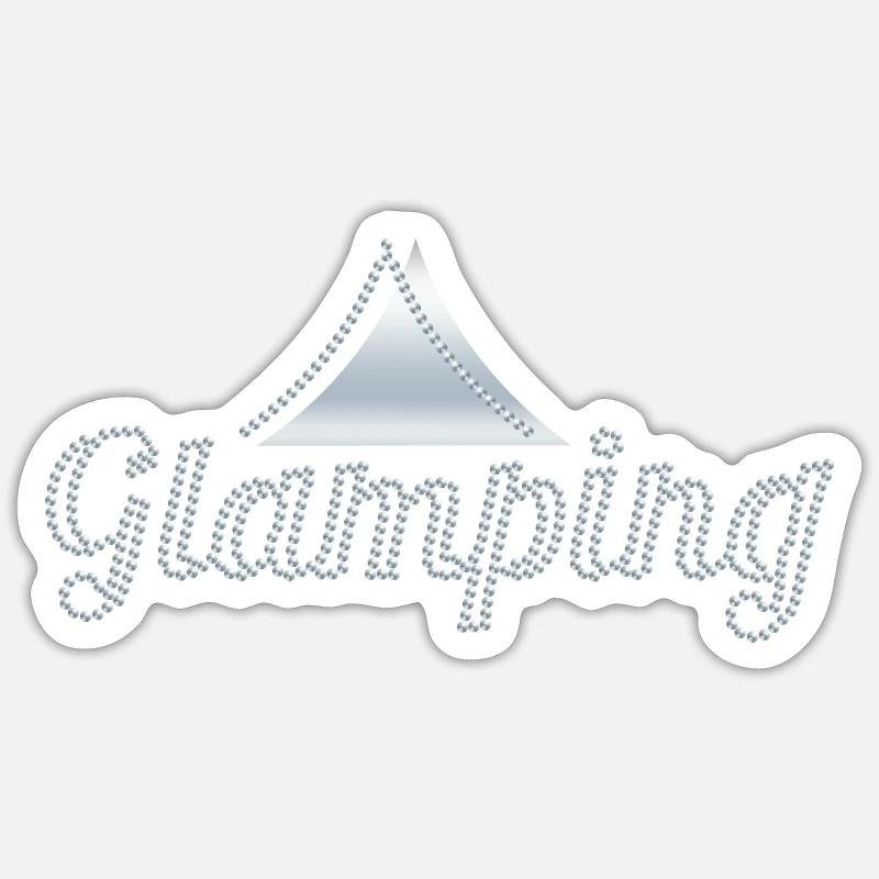 glamping silver - Sticker Größe S (10 x 10 cm) - Mattweiß
