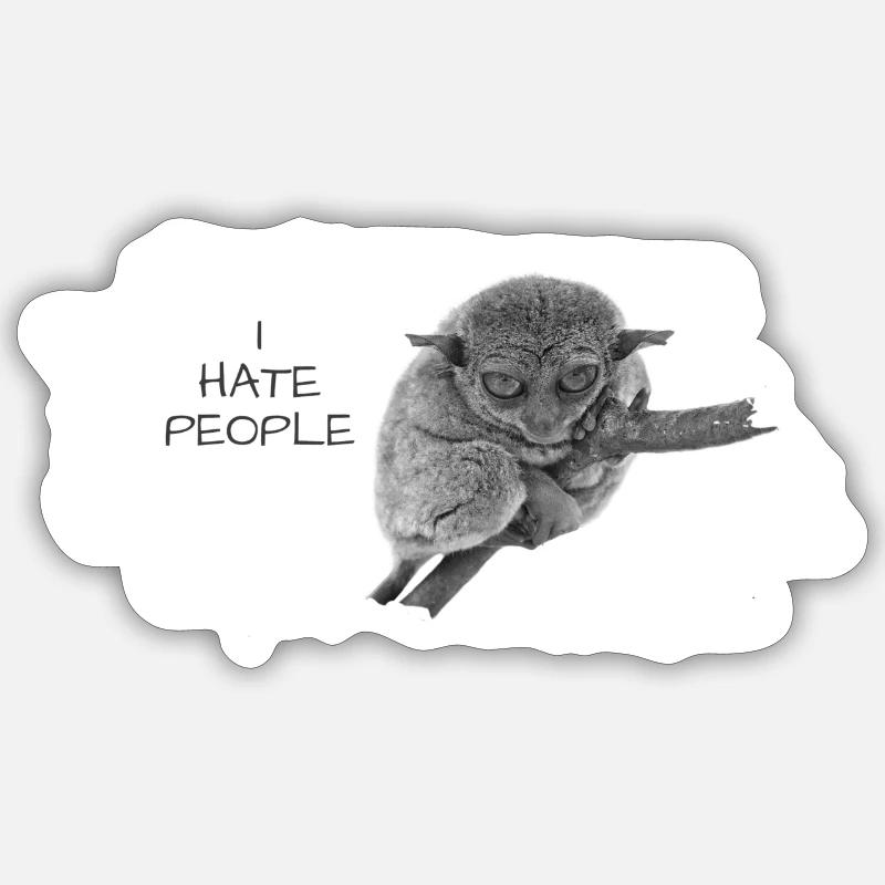 i hate people - Sticker Größe S (10 x 10 cm) - Mattweiß