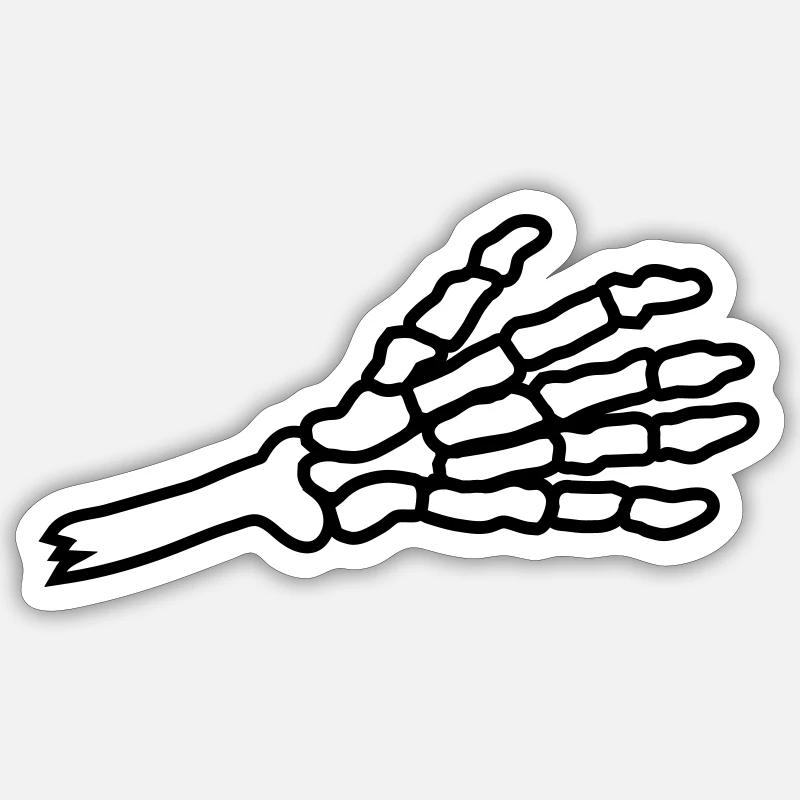 Salutation du squelette de la main coupée Sticker taille S (10 x 10 cm)