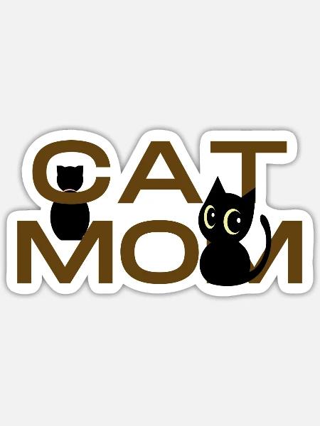 Katzenmama - Design für Katzenliebhaber - Sticker Größe S (10 x 10 cm) - Mattweiß
