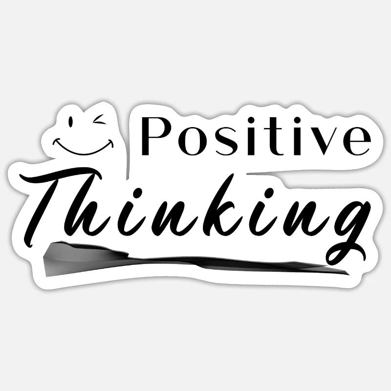 Positive Thinking - Sticker taille S (10 x 10 cm) - blanc mat
