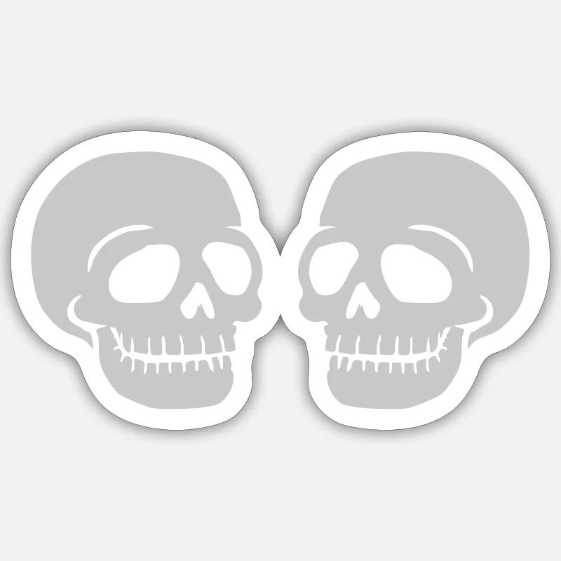 Crew 2 Friends Skull - Sticker size S (10 x 10 cm) - white matte