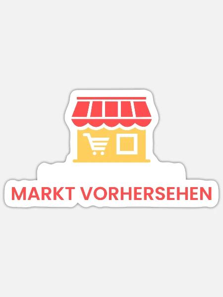man kann den Markt predicten - Sticker Größe S (10 x 10 cm) - Mattweiß