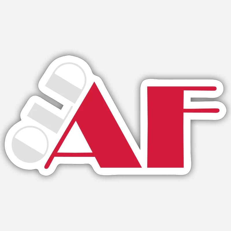 old AF Text Logo - Sticker Größe S (10 x 10 cm) - Mattweiß