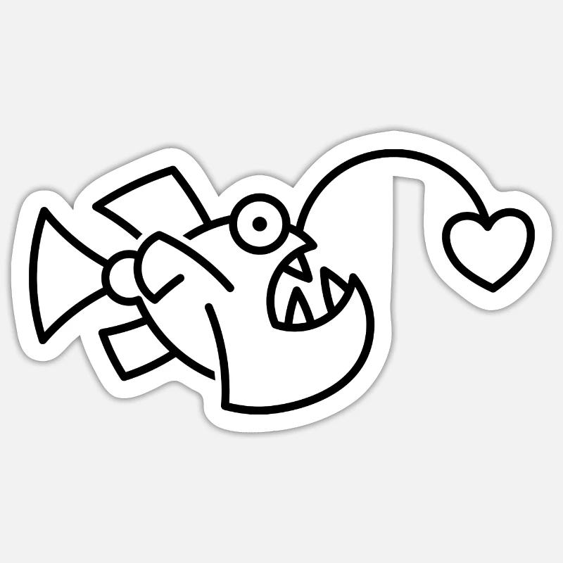 Seeteufel - Sticker Größe S (10 x 10 cm) - Mattweiß