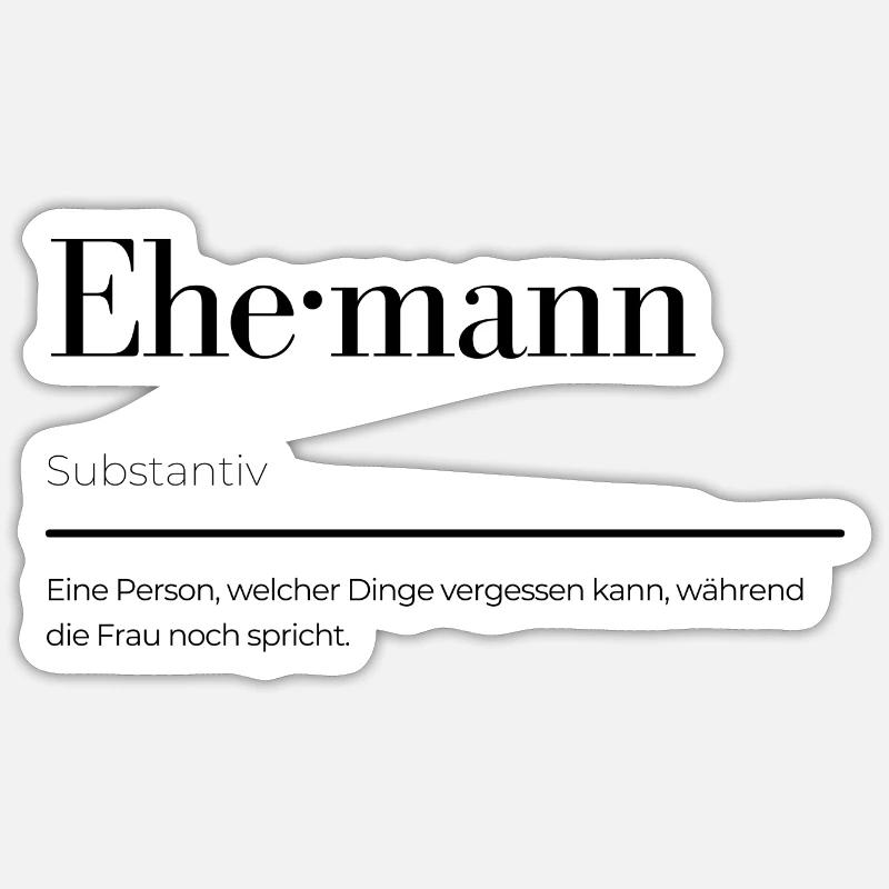 Ehemann - Duden - Sticker Größe S (10 x 10 cm) - Mattweiß