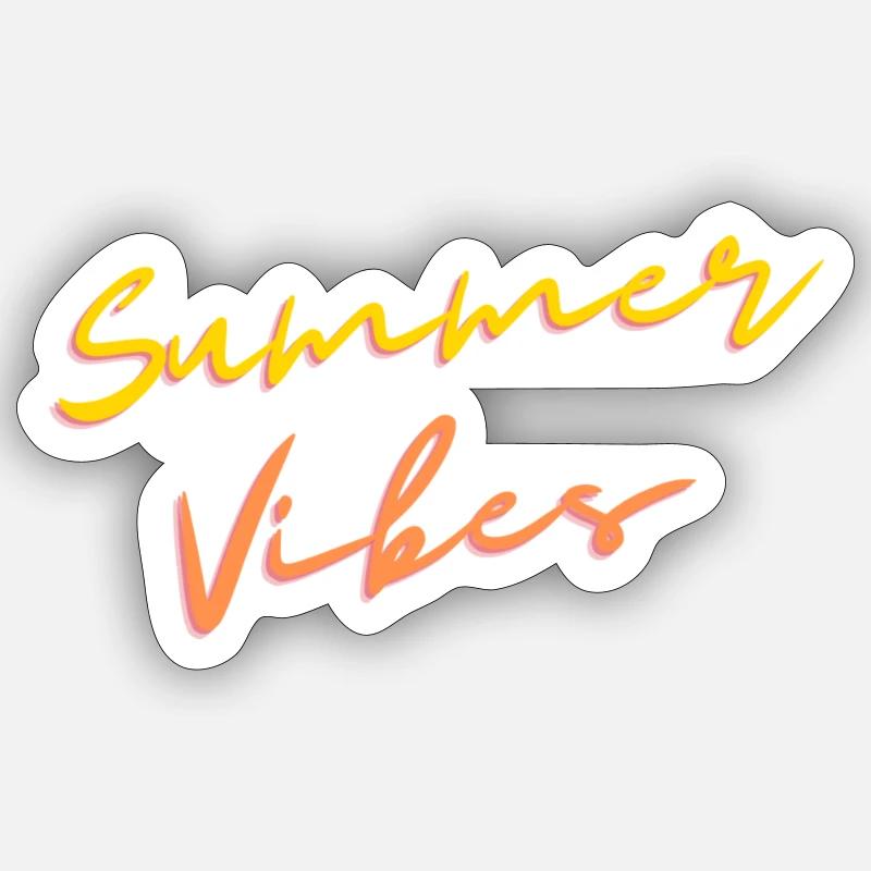 Summer Vibes - Sticker Größe S (10 x 10 cm) - Mattweiß
