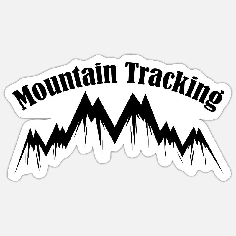 Mountain Tracking Black - Sticker Größe S (10 x 10 cm) - Mattweiß