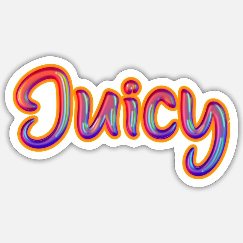 Juteux - Sticker taille S (10 x 10 cm) - blanc mat
