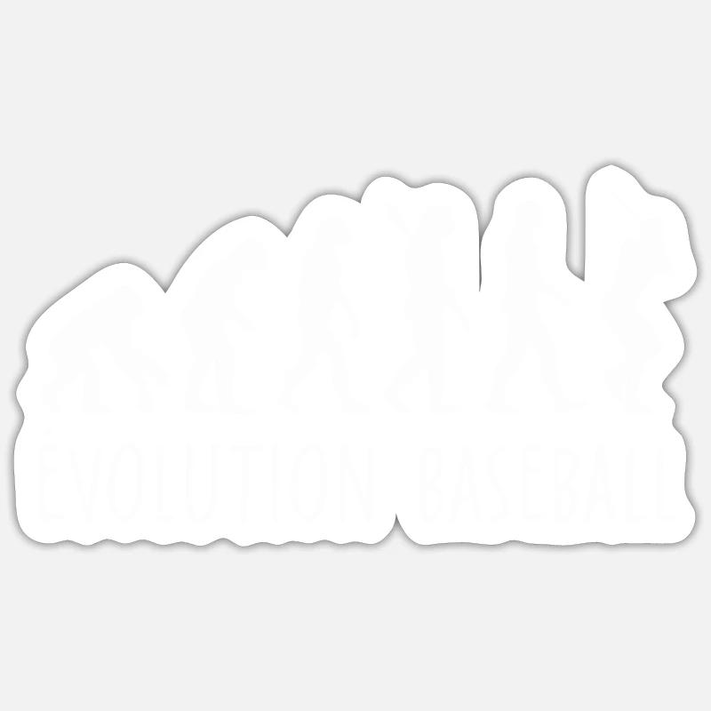 evolution baseball - Sticker taille S (10 x 10 cm) - blanc mat