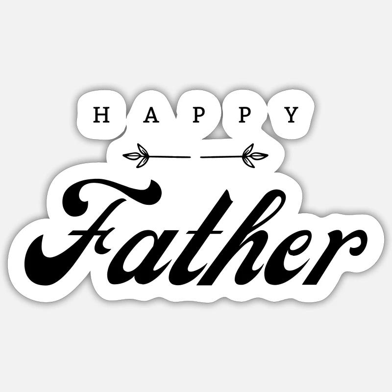 Happy father - Sticker taille S (10 x 10 cm) - blanc mat