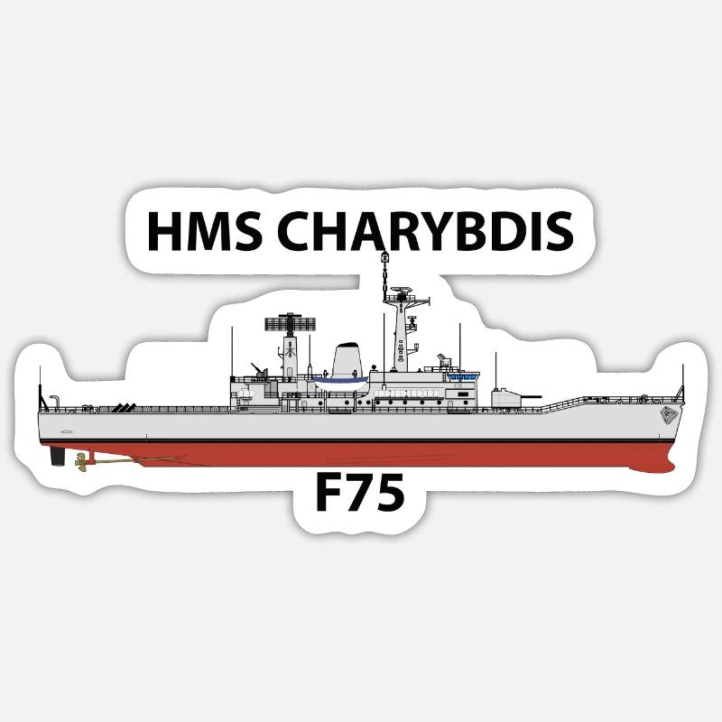 HMS CHARYBDIS: LEANDER ORIG - Sticker taille S (10 x 10 cm) - blanc mat