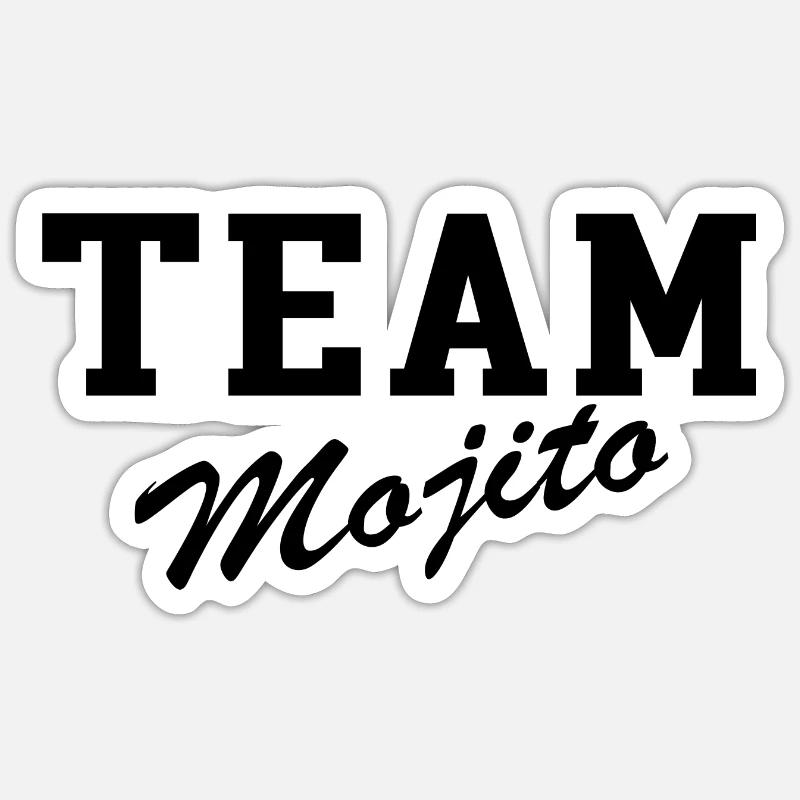Team mojito - Sticker taille S (10 x 10 cm) - blanc mat