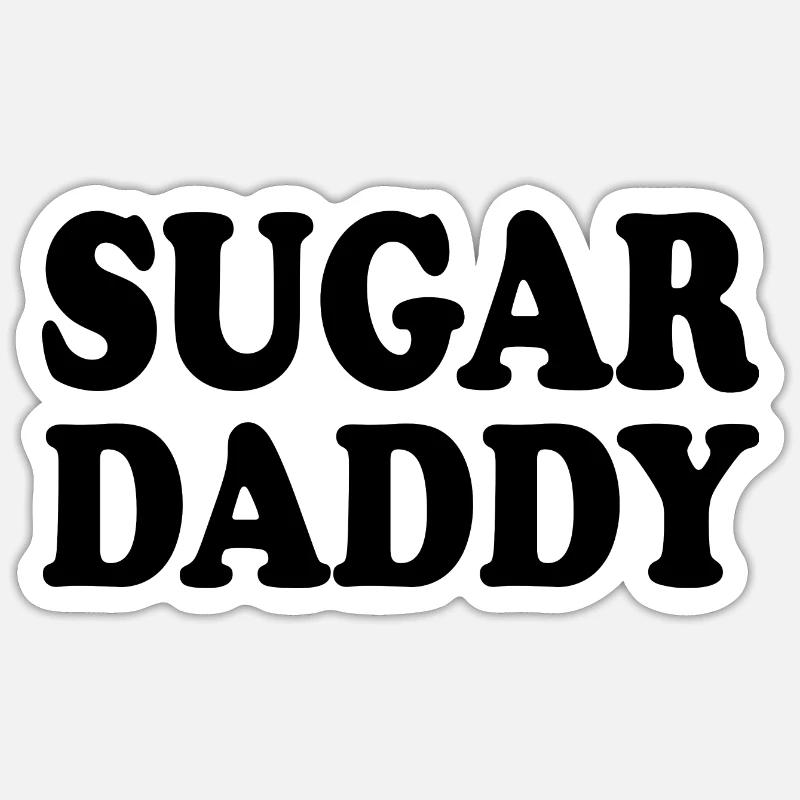 Sugar daddy - Sticker taille S (10 x 10 cm) - blanc mat