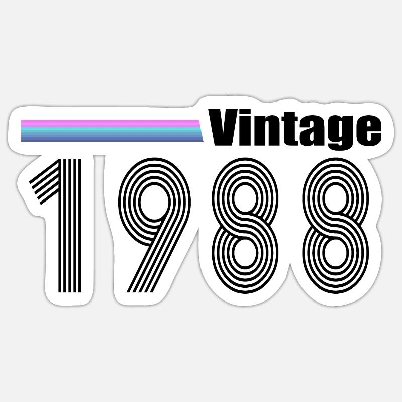 1988 - Sticker taille S (10 x 10 cm) - blanc mat