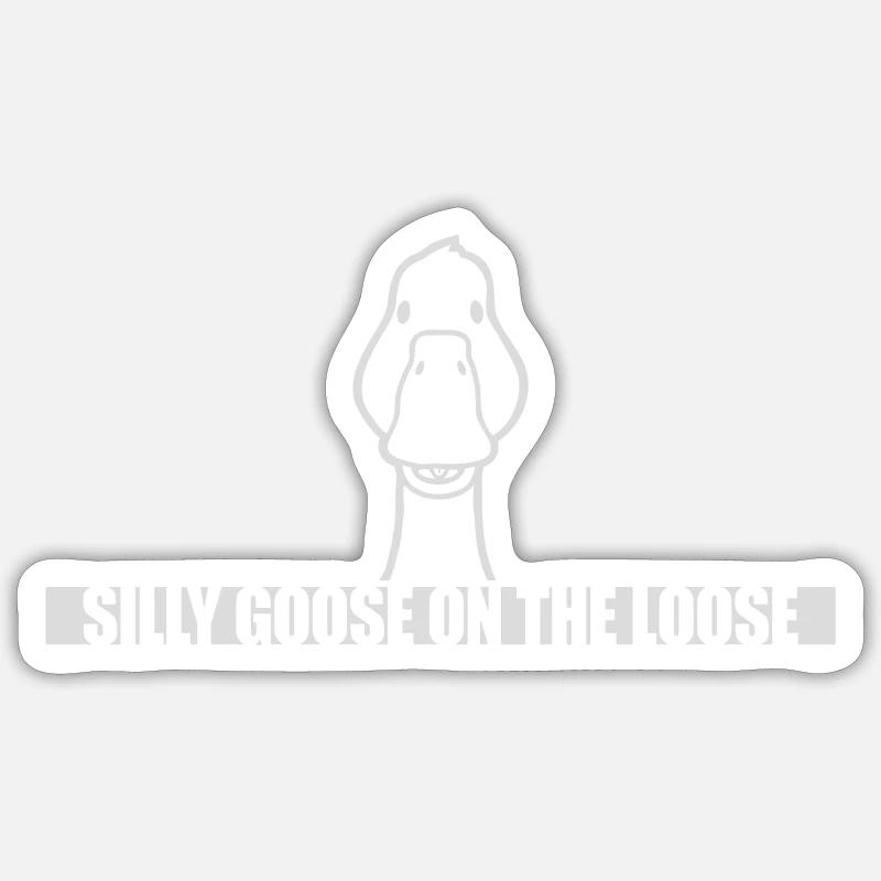 goose on the loose - Sticker size S (10 x 10 cm) - white matte