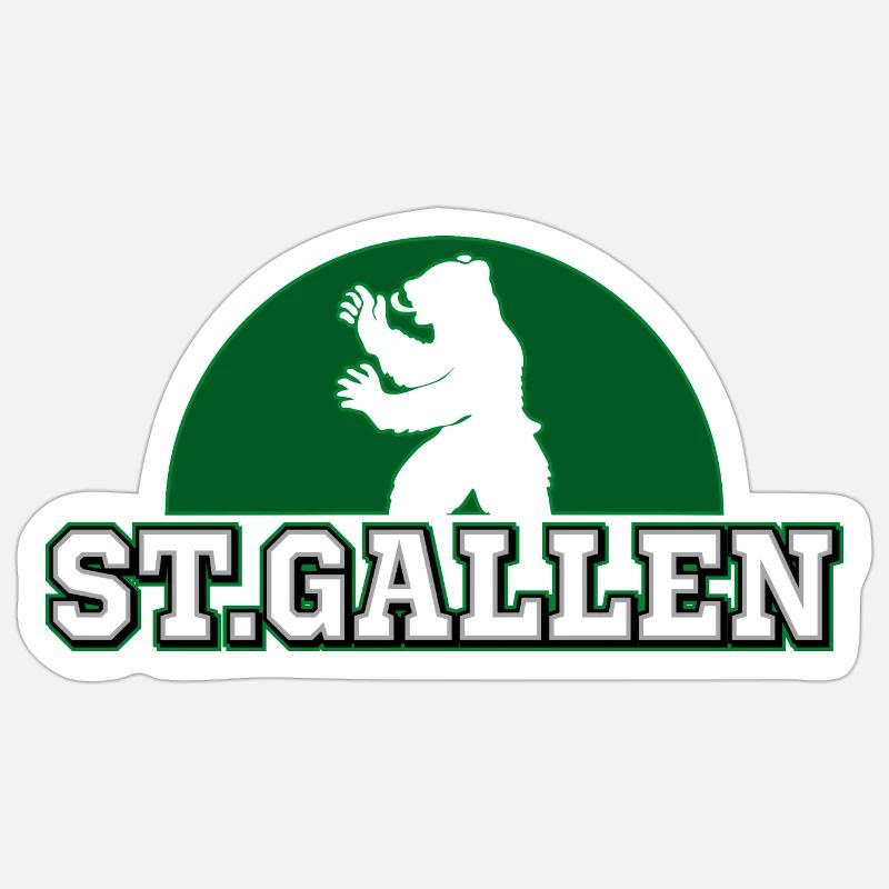 Saint-Gall - Sticker taille S (10 x 10 cm) - blanc mat