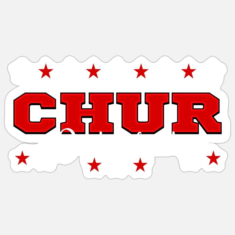 Chur - Sticker Größe S (10 x 10 cm) - Mattweiß