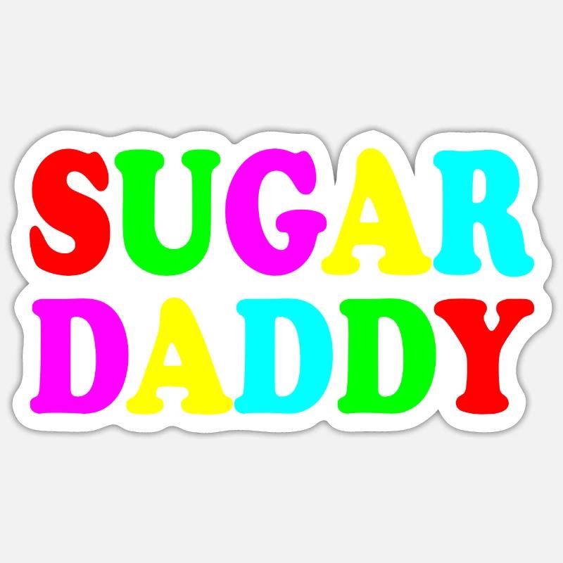 Sugar daddy - Sticker taille S (10 x 10 cm) - blanc mat