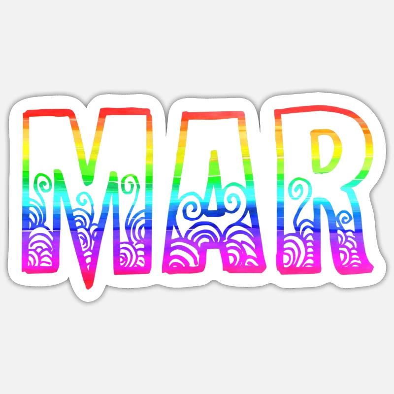 mar rs regenbogen - Sticker Größe S (10 x 10 cm) - Mattweiß