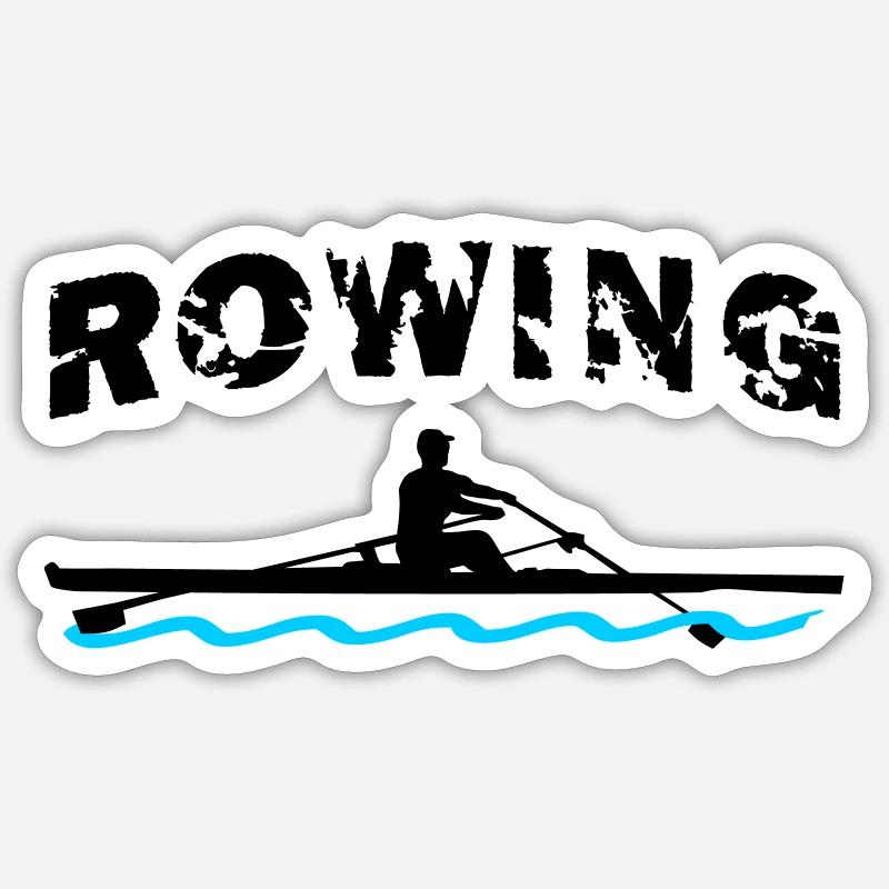 Rudern, Ruderboot, Ruderer - Sticker Größe S (10 x 10 cm) - Mattweiß