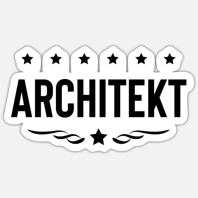 Architekt Beruf - Sticker Größe S (10 x 10 cm) - Mattweiß