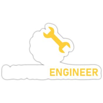 Ich bin der Ingenieur - Sticker Größe S (10 x 10 cm) - Mattweiß - Vorne