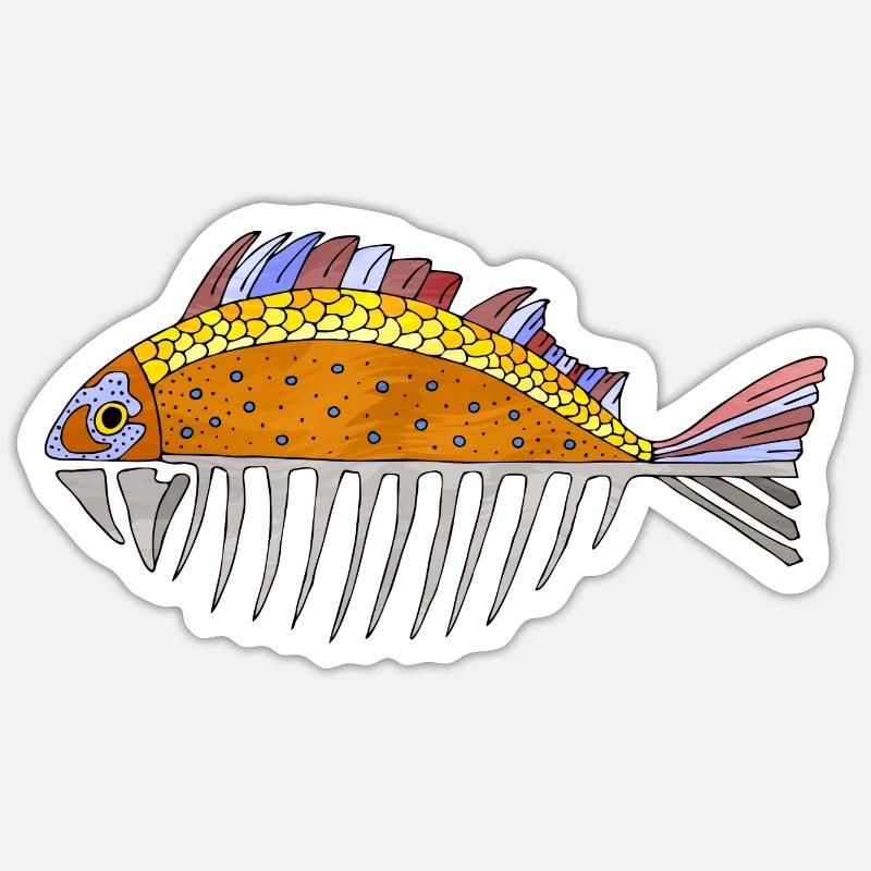 Poisson - Sticker taille S (10 x 10 cm) - blanc mat