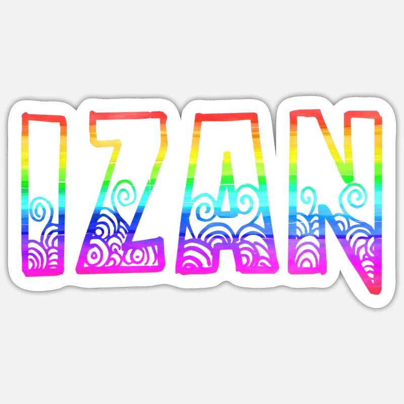 Izan RS Rainbow - Sticker size S (10 x 10 cm) - white matte