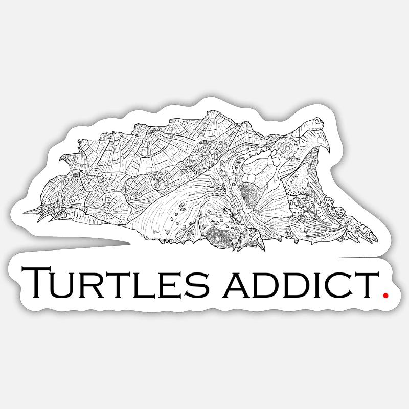 Turtles addict - Sticker size S (10 x 10 cm) - white matte