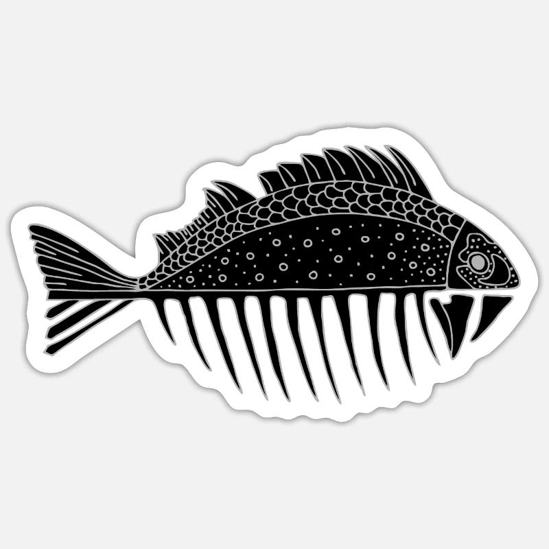 Poisson - Sticker taille S (10 x 10 cm) - blanc mat